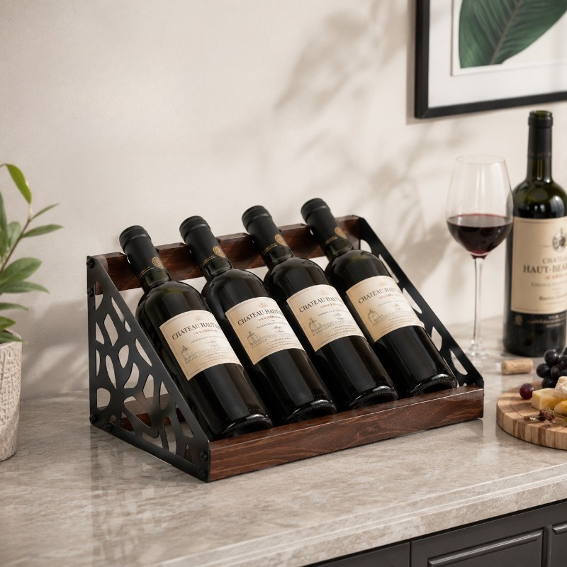 Home Bar Shelf - Ev Barı Ahşap Şaraplık Şarap Şişesi