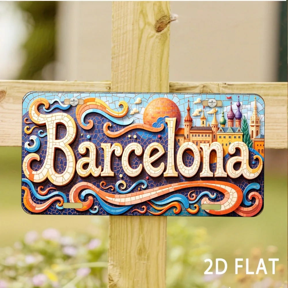 Home Barcelona - 2D Düz, Barcelona Tabelası - Dayanıklı,