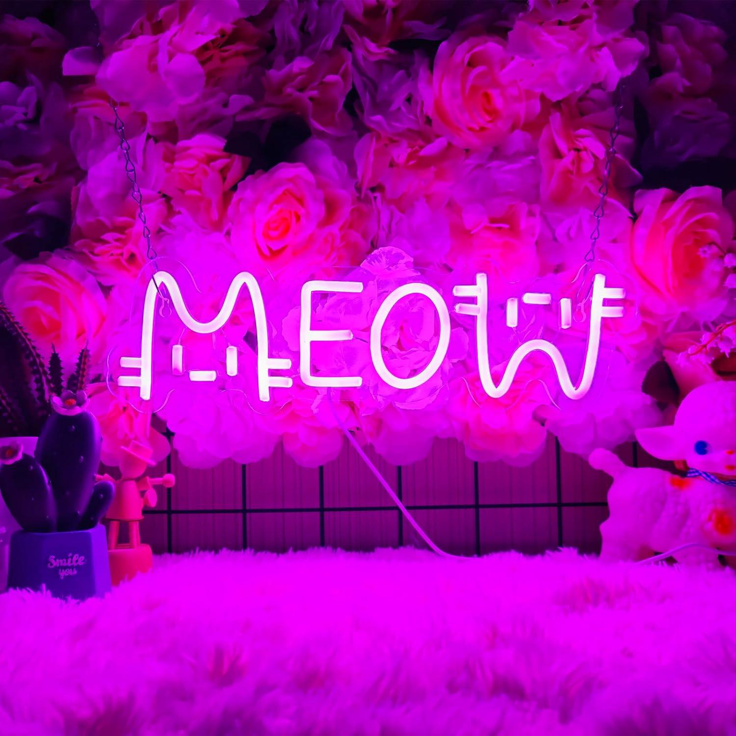 Home Bar And Restaurant - Miyav Neon Tabela Kedi USB Güçlü