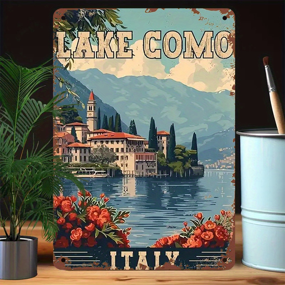 Home Bar And Restaurant - Vintage Komoz Gölü İtalya Metal Tabela