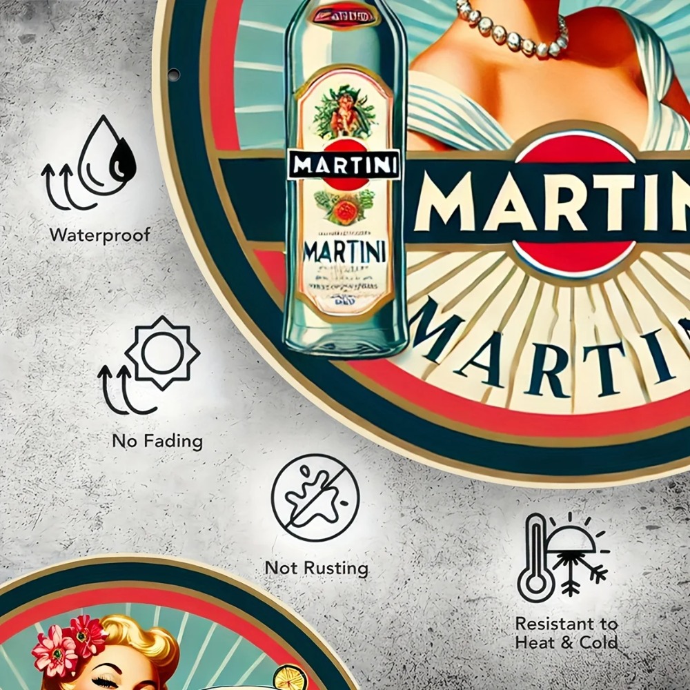 Vintage Martini Kokteyl Pin-Up - Home Bar And Restaurant incelemesi ve fiyatı