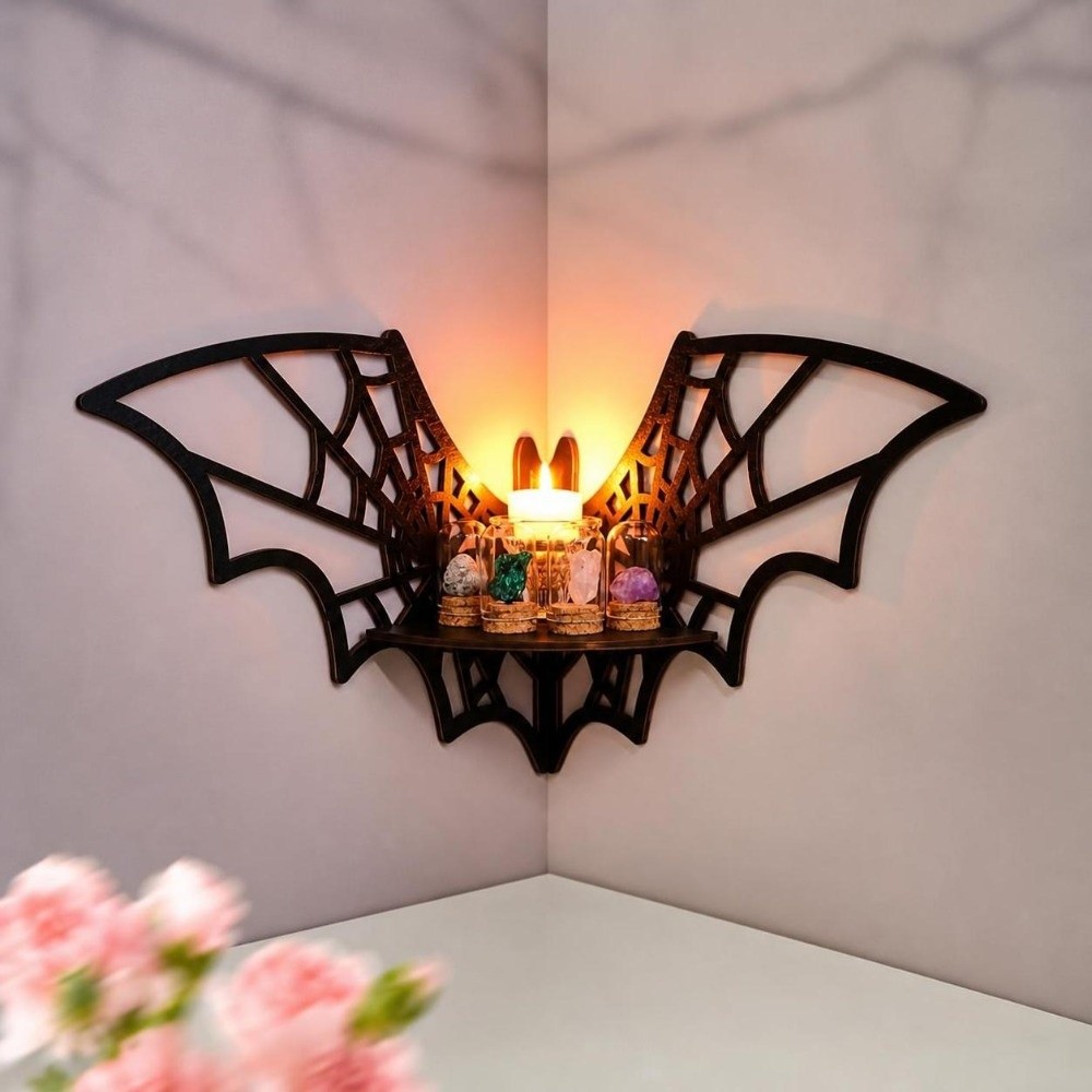 Ahşap Köşe Rafı Oyuk Desenli D - Home Bar Shelf incelemesi ve fiyatı