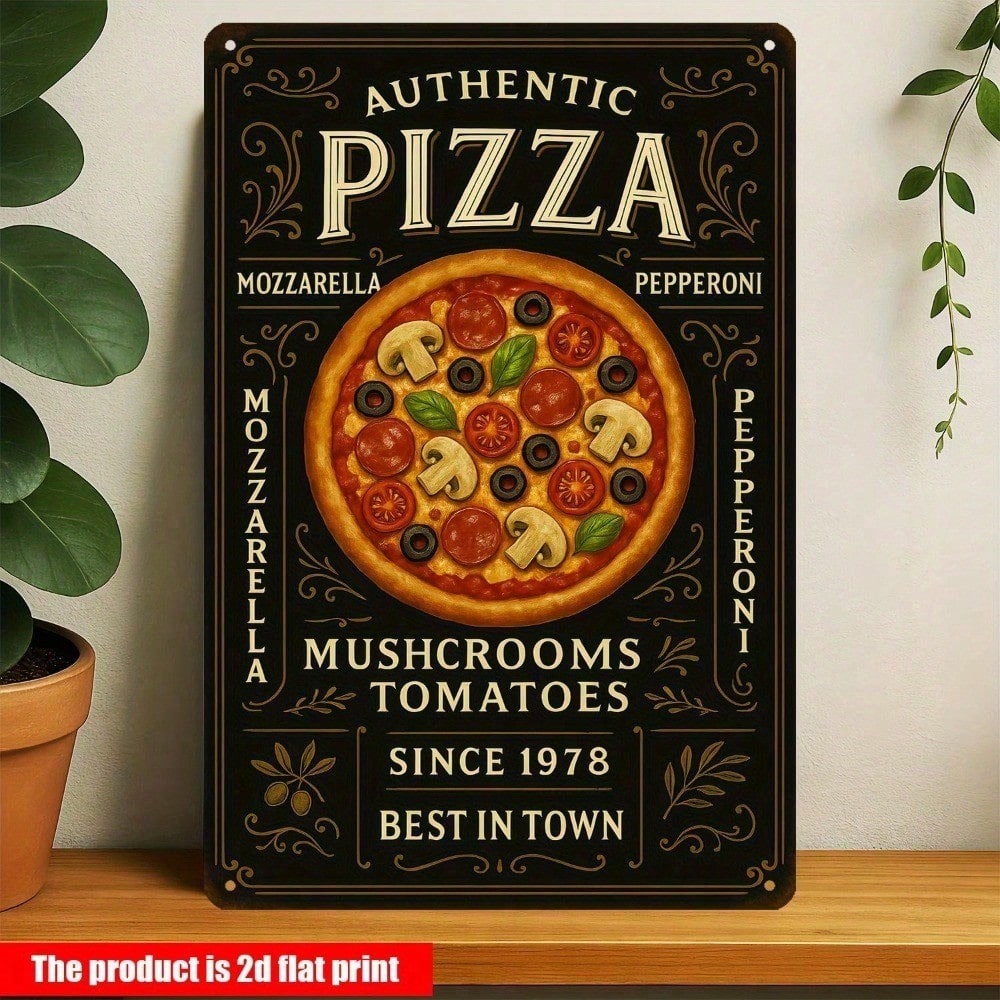 Vintage Pizzeria Metal Tabela  - Home Bar And Restaurant incelemesi ve fiyatı